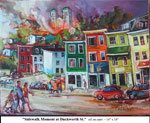 Sidewalk Moment at Duckworth St., Oil on Canvas